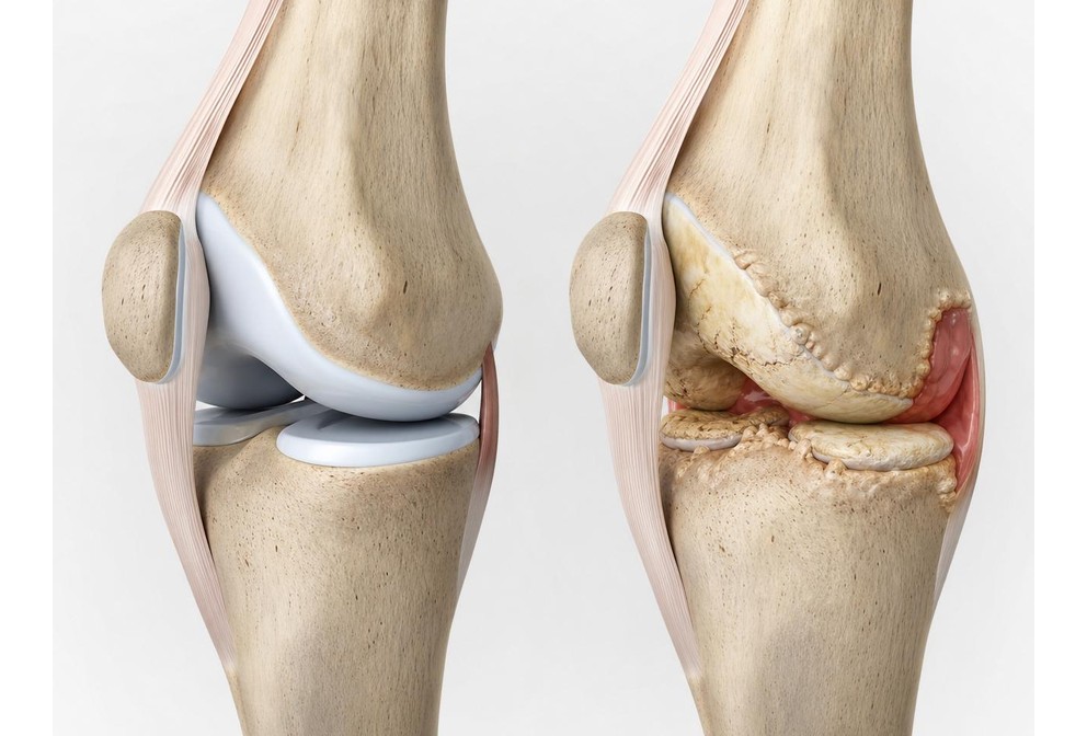 Clinical illustration of arthritic joint changes