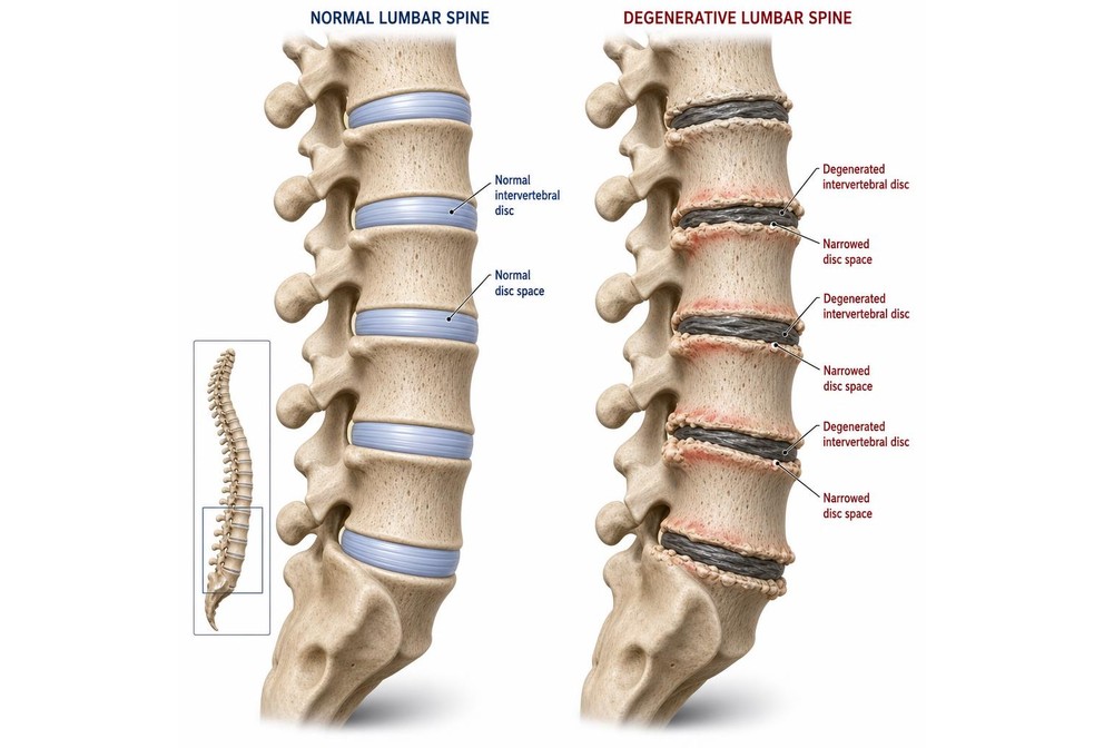 Clinical illustration of age-related spinal disc changes