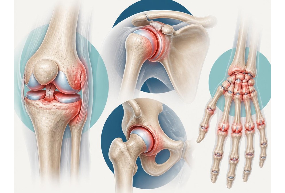 Clinical illustration of common joint structures