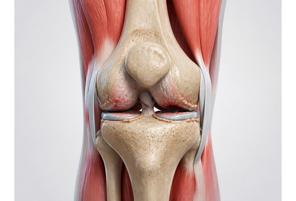 Clinical illustration of arthritic changes in the knee