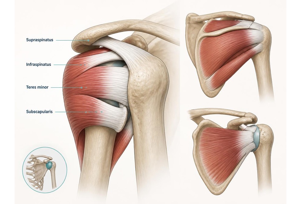 Clinical illustration of the rotator cuff tendons